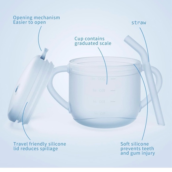 silicone baby sippy cup with straw and handles, Toddler Training Cup - Picture 6 of 12